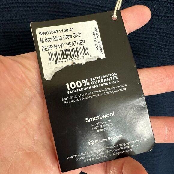 Smartwool Sweater Men's Brookline Blue Sz M Wool Blend Casual Athleisure - Picture 2 of 13